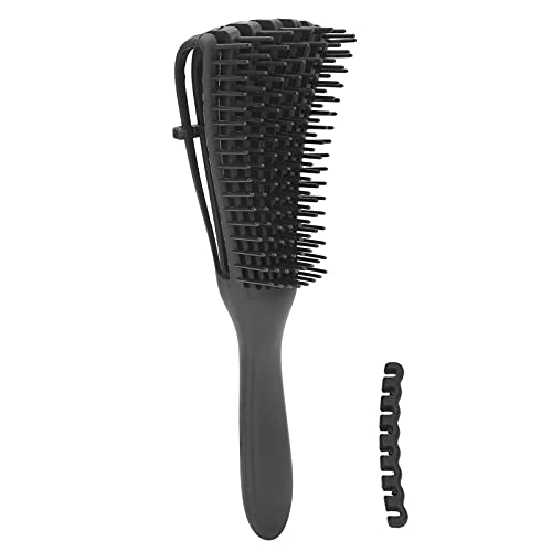 Pincel de cabelo de detangler, 8 linhas escovas de elástica de cabelo profissional ultra macio para cabelos molhados e secos para cabelos lisos grossos encaracolados