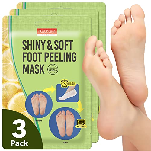 Máscara de descascamento do pé conjunto de máscara de spa de peeling do pé de Purederm - Esfoliante para a pele macia