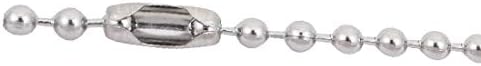 X-Dree 3mm dia aço inoxidável com contas de bola de bola de aço de aço Cadeia de 15 cm de comprimento de prata (Colector de Bolas