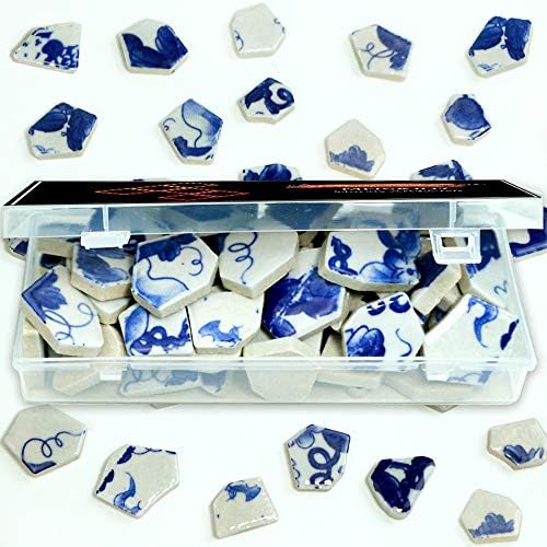 MosaJoy Mosaic Tiles para artesanato Cerâmica Tiles de telhas Blue e branca porcelana Pieces para suprimentos de artesanato