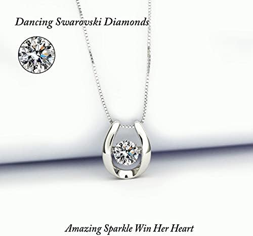 Colares de ferradura Arinza para mulheres Sterling Silver Dancing Diamond Diamante