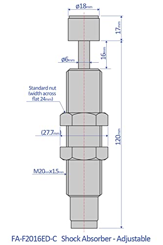 Bansbach Easylift FA-FED-C amortecedores/ajuste, 137 mm x 27,7 mm x 24 mm