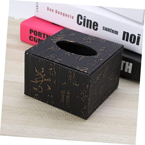 Caixa de estojo de caixa de caixa de cabilock Caixa de couro de couro para casas para restaurante de guardanapo chineses de madeira