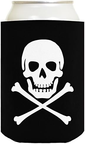 Engraçado de cerveja Coolie Skull Crossbones Pirate Jolly Roger 2 pacote Can Coolie Drink Coolies Coolies Black