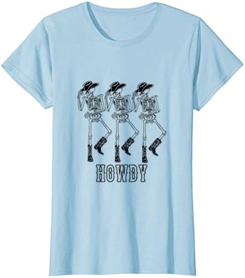 Retro Howdy Skeleton Cowgirl Dancing Cowboy Boots Horse Horse-Shirt