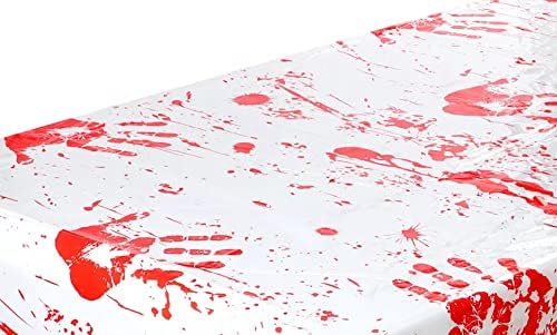 Decorações de Halloween de 4pcs 4pcs - Tampa de mesa de zumbi sangrenta, toalha de mesa assustadora | 102 × 51in