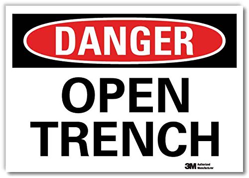 SmartSign Danger - Open Trench Sign | 7 x 10 plástico