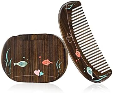 Yfqhdd pente espelhado caixa de presente caixa de presente portátil pente de cabelo comprido cabelos curtos presentes pessoal