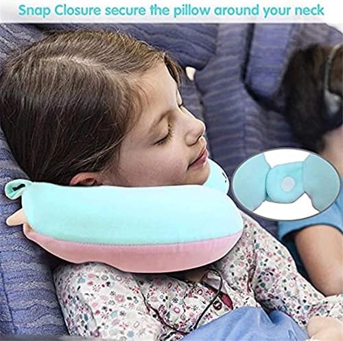 Travesseiro de viagem para crianças efinito, travesseiro de pescoço de espuma de memória unicórnio com travesseiro de suporte de avião de avião em forma de U Sna