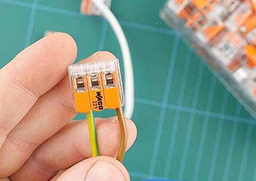 Conectores de arame Wago 221 Série, 55pcs Pacote de sortimento da alavanca elétrica para todos os fios 12-24 AWG. Inclui