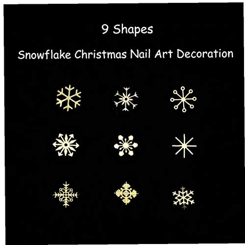 Adesivo de arte na unha snowflake de natal nail arte manchas de unhas 3d lantejas de unhas diy douradas douradas