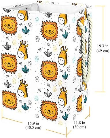 IMOMER Lion fofo e girafa padrão-01 Lavanderia grande cesto de roupas prejudiciais à prova d'água cesta de roupas