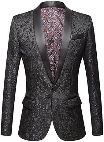 Jaqueta de smoking floral de luxo masculino Paisley Jacquard Shawl Lapel Dress Terne Blazer Blazer Coat Blazer Coat de Blazer