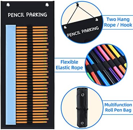 Gráfico de bolso de estacionamento para lápis para o organizador da sala de aula Roll Up Lápis Distribuidor para Estacionamento