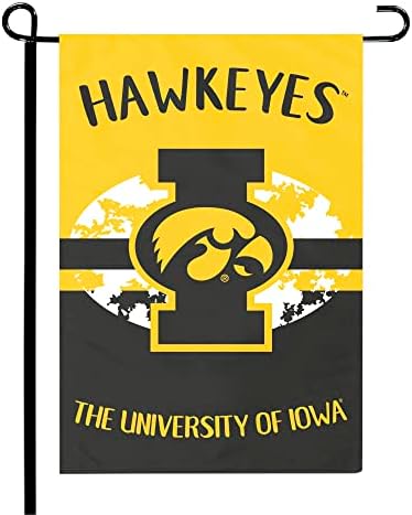 Fanmats 35003 Iowa Hawkeyes Flag de jardim elegante 12 x18