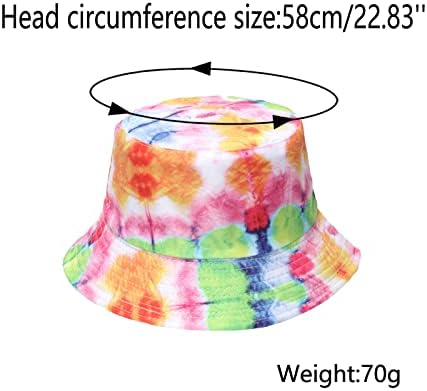 Chapéu de caminhada 3D Chapéus de balde multicolorido imprimido feminino Bandhnu casual Bandhnu dobrável chapéu de chapéu de jardim