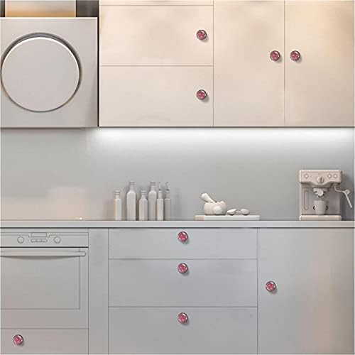 12 peças fofas porco animal rosa botões de vidro para gavetas de cômoda, 1,37 x 1,10 em armários de cozinha redondos