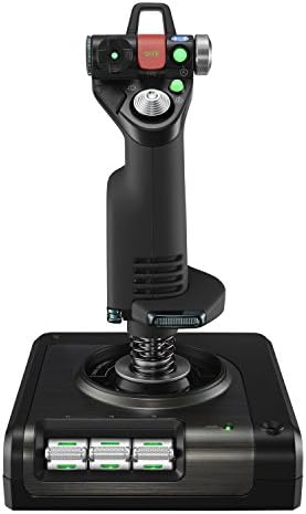 Logitech G Saitek X52 Sistema de controle de vôo Pro, controlador e simulador de joystick, tela LCD, botões iluminados, 2xusb, PC - Black/Silver