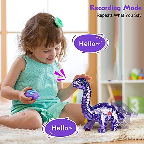 LEECHES REMOTO REMOTO REVERSÍVEL DINOSAUR BRINHAMENTO PARA 3 ANOS E AUMOS MENINOS MENINAS, RC DINO PODE REPETAR E WALK & ROAR & SING, PRESENTES DE BRINIDADE DE NATAL PARA CRIANÇAS DE CRIANÇAS