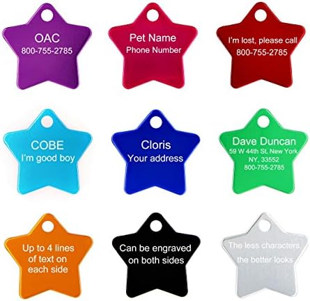 OacreMemberted Pet Id Tags Dog and Cat Custom | Muitas formas e cores para escolher