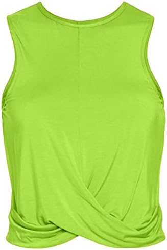 Sanutch Cropped Workout Top Athletic Twist Tampo frontal Tops soltos Crop Crop Top Fitness for Women