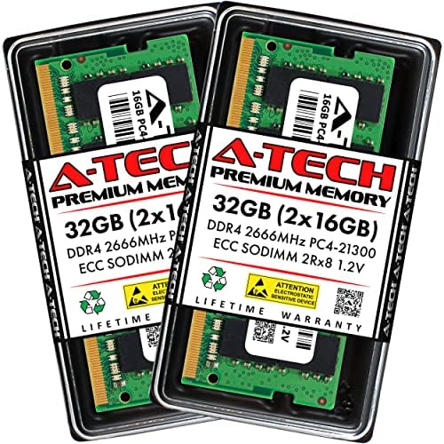AT-TECH 64GB KIT RAM PARA SINOLOGIA DISKSTATION DS1821+ NAS | DDR4 2666MHz PC4-21300 ECC SODIMM 2RX8 1.2V Atualização de memória