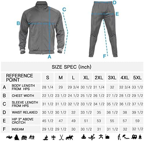 Tanderin Men's Tracksuit Athletic Zipper Pockets Casual Sports Sweats