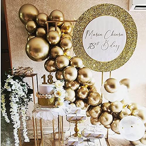 Balões de látex cromados metálicos de ouro, balões de hélio redondos de 50 pack de 5 polegadas para o aniversário de formatura
