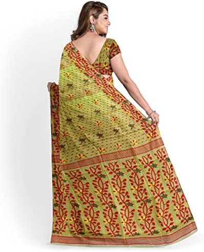 Cxmat étnico feminino dhakai jamdani-alcono saree com design atterino