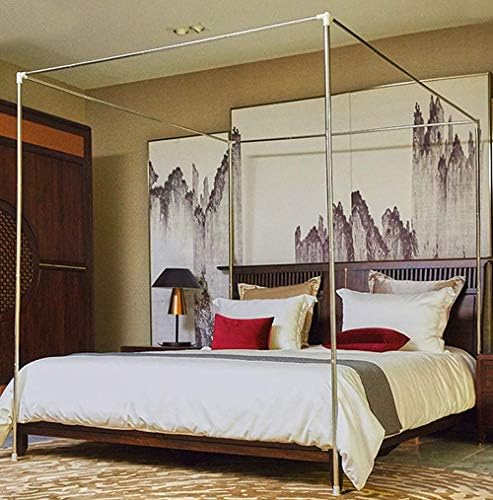 Mengersi Canopy Bed Frame Post Aço inoxidável Quatro camas de canto Canopy Pólos