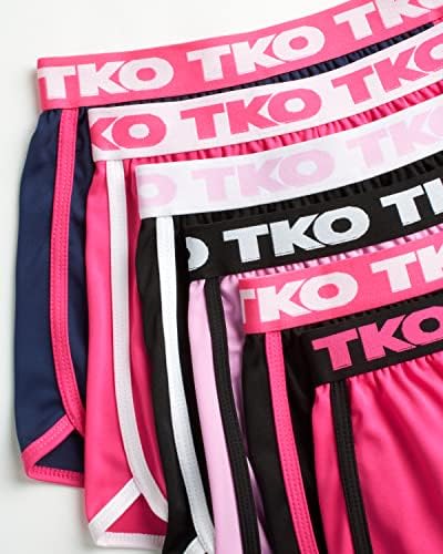 Shorts ativos de garotas da TKO - 6 Pack Pack Performance Shorts de corrida seca para meninas - crianças shorts atléticos leves