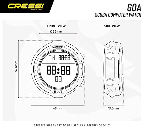 Cressi Goa Dive Watch Computer | 4 Programas - Air/Nitrox, Frete, Gage | Feito na Itália