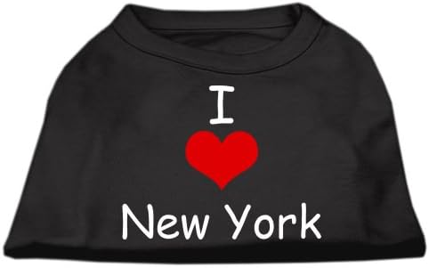 Mirage Pet Products 18 polegadas I Love New York Screen Print Shirts for Pets, xx-large, preto