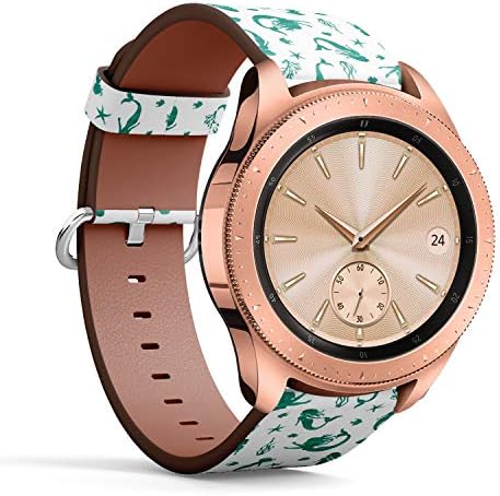 Compatível com o relógio Samsung Galaxy - pulseira de pulseira de relógio de couro pulseira com pinos de liberação rápida