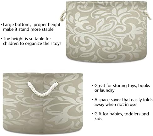 Cesta de corda de algodão Kigai abstrato de ouro floral grande cesta de armazenamento para brinquedos cestas de lavanderia para bebês para berçário, armário, quarto, organização doméstica