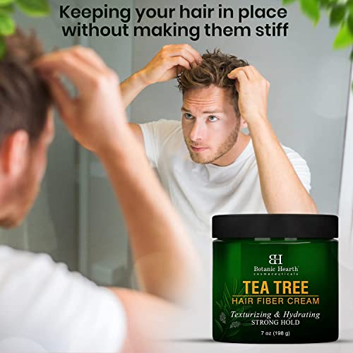 Creme de cabelo de tea da árvore do chá da lareira botânica, creme de fibra de árvore de chá e pacote de máscara de cabelo de queratina