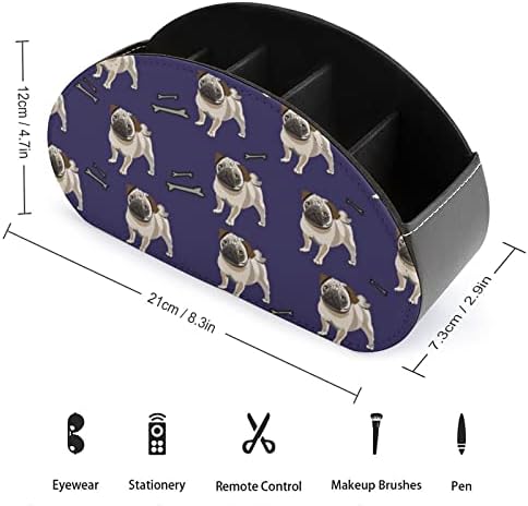 Cães de cachorro de cachorro engraçado cães de controle remoto PU couro remoto bandeja de caba de cabeceira de cabeceira caixa de armazenamento de mesa