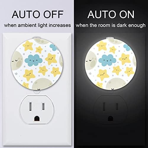 2 Pacote de plug-in Nightlight LED Night Light com Dusk-to-Dawn Sensor para quarto de crianças, viveiro, cozinha, corredor lua