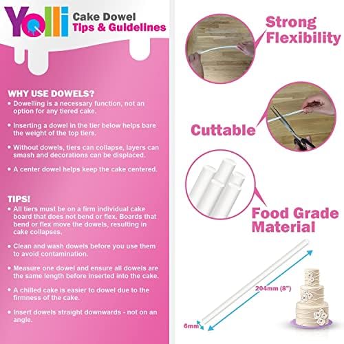 Bolo de plástico yolli vaso para bolos em camadas - 8 polegadas x 6mm - assando bolo de bolo de barraca para construção de