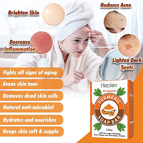 Barra de sabão de açafrão para rosto e corpo - todos os sabonetes naturais de sabão de desintoxicação da pele de açafrão - sabonete