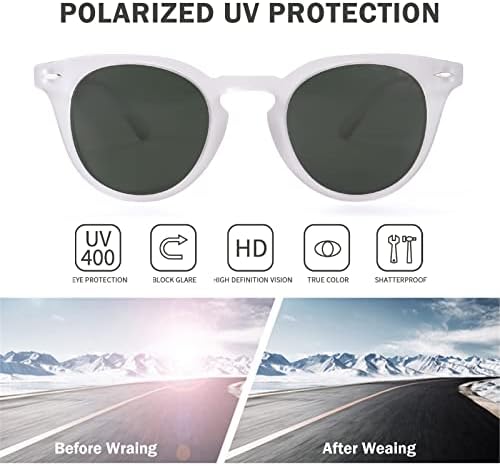 Óculos de sol redondos polarizados de boneca para mulheres clássicas de design retro de design feminino lente de proteção UV da moda