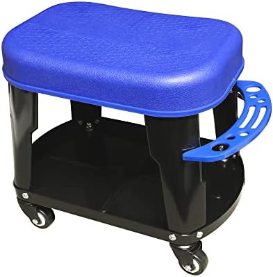 Workpro Heavy Duty Roller Seat Stool com bandeja e suporte para ferramentas