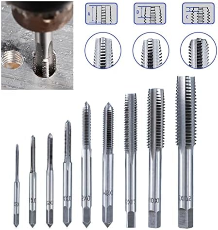 Mountain Men Auger Bit 3pcs M2 M2. 5 m3 m3. 5 m4 m5 m6 m8 m10 m12 rosca métrica Taps HSS parafuso Torneira Bin Bit Definir Torneiras de flauta reta Torneiras manuais Ferramentas manuais