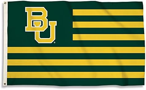 BSI Products, Inc. - Baylor Bears 3'x5 'Bandeira com ilhós de bronze para serviço pesado - BU Football, Basketball e Baseball Pride - Alta durabilidade para uso interno e externo - ótima ideia de presente - listras