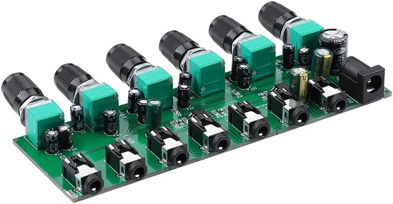 WXBDD 6 maneiras de distribuidor de áudio estéreo Mixer placa de mistura com controle de volume independente DC5-24V 1PC 6 Entradas 1 saída