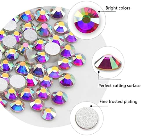 7200pcs AB strass em cores para unhas, pedras de gem