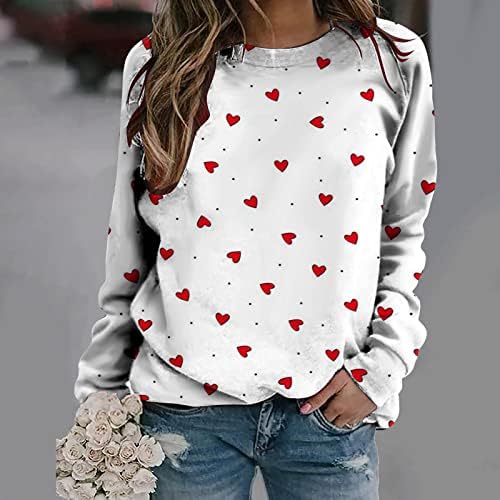 Camisas dos namorados para mulheres ditsy Heart Print Tops