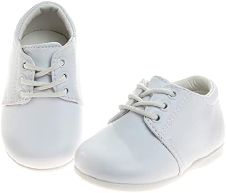 Josmo Baby Walking Shoes - Kids Boys First Step Formal Dress Shoes - Patente Botas Oxford Saddle Derby Baptismo Lache