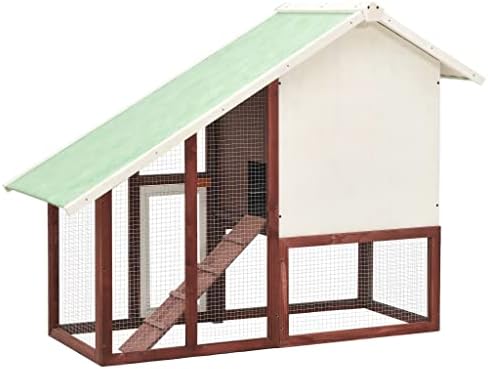 Scarson Rabbit Hutch Mocha e White 55,1 x24.8 x47.2 Solid Firwood Brown