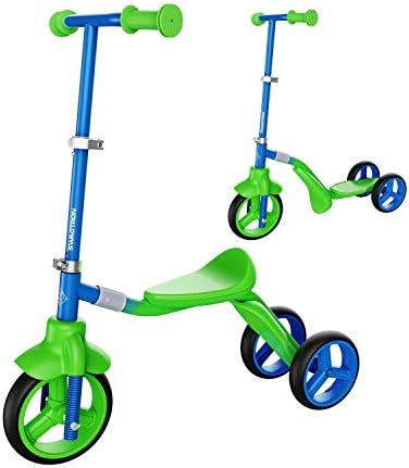 SWAGTRON K2 Scooter e Trike de Balance de Três Rodas, 2-em-1 Ride-On ajustável para crianças de 2 a 5 anos
